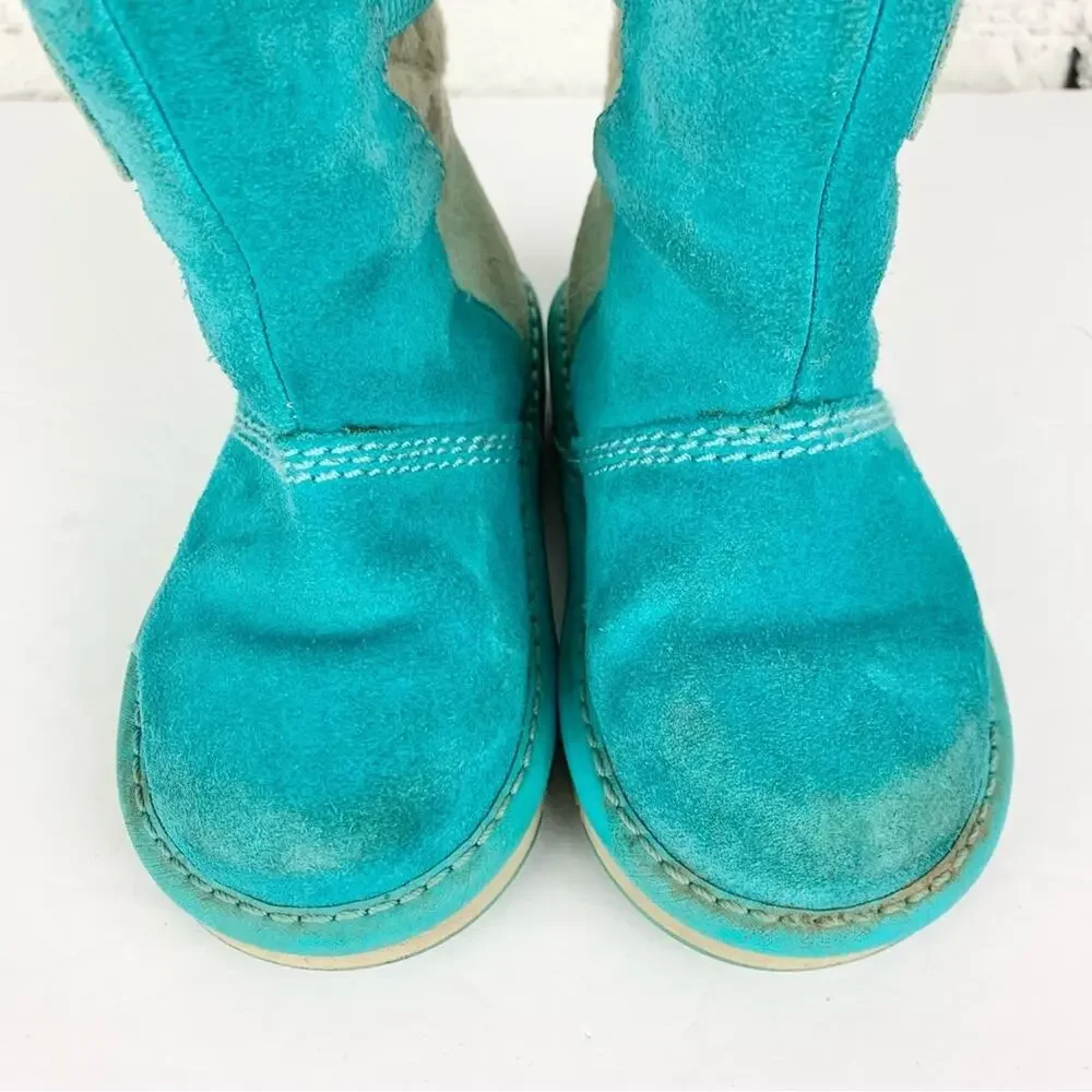Sorel Newbie Girls Toddler Blue Suede Boots 8